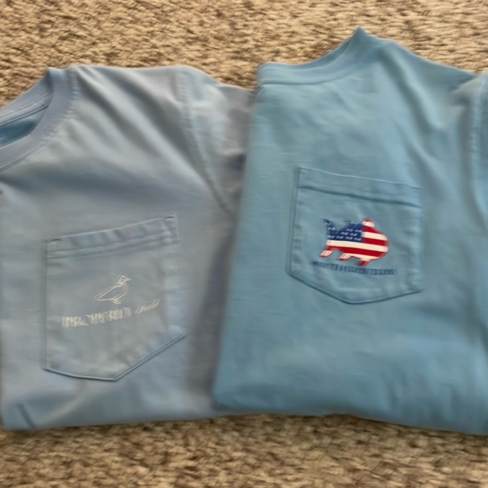 Boys - cotton t-shirts - one small properly tide and one medium southern tide -